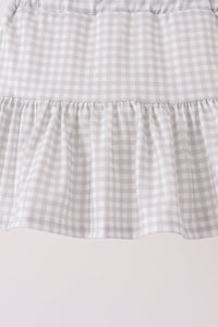 Football bow french knot skorts set
