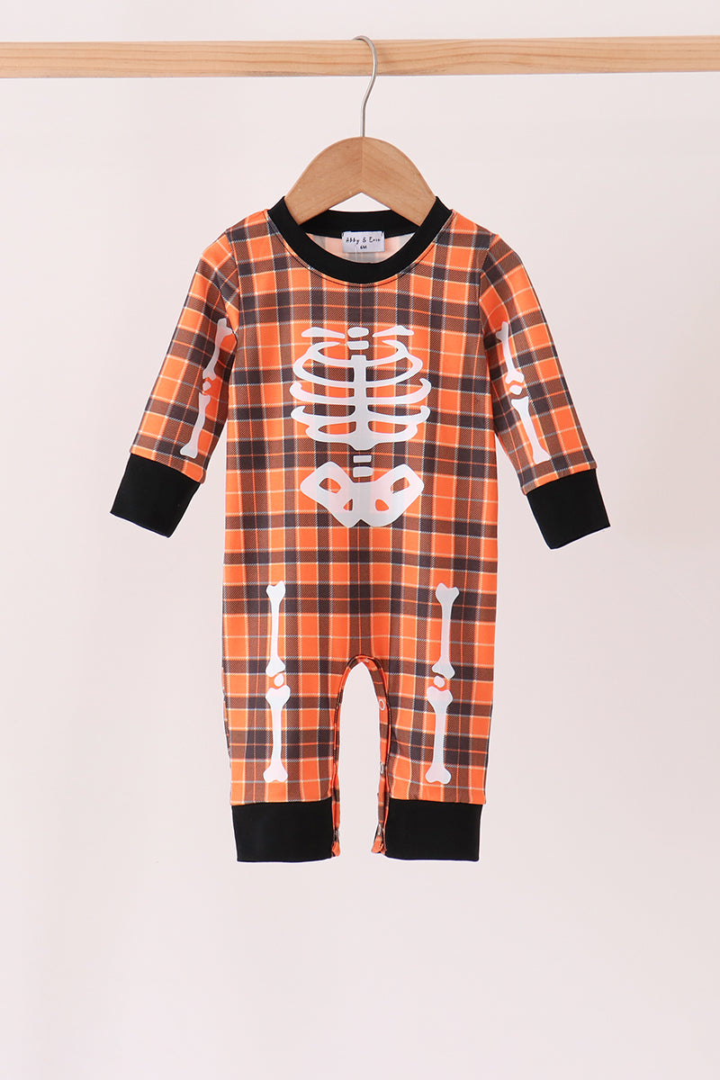 Skeleton plaid romper