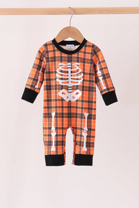 Skeleton plaid romper