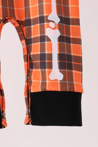 Skeleton plaid romper