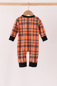 Skeleton plaid romper