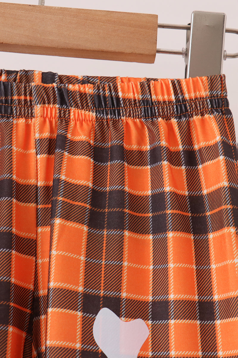 Skeleton plaid pants set