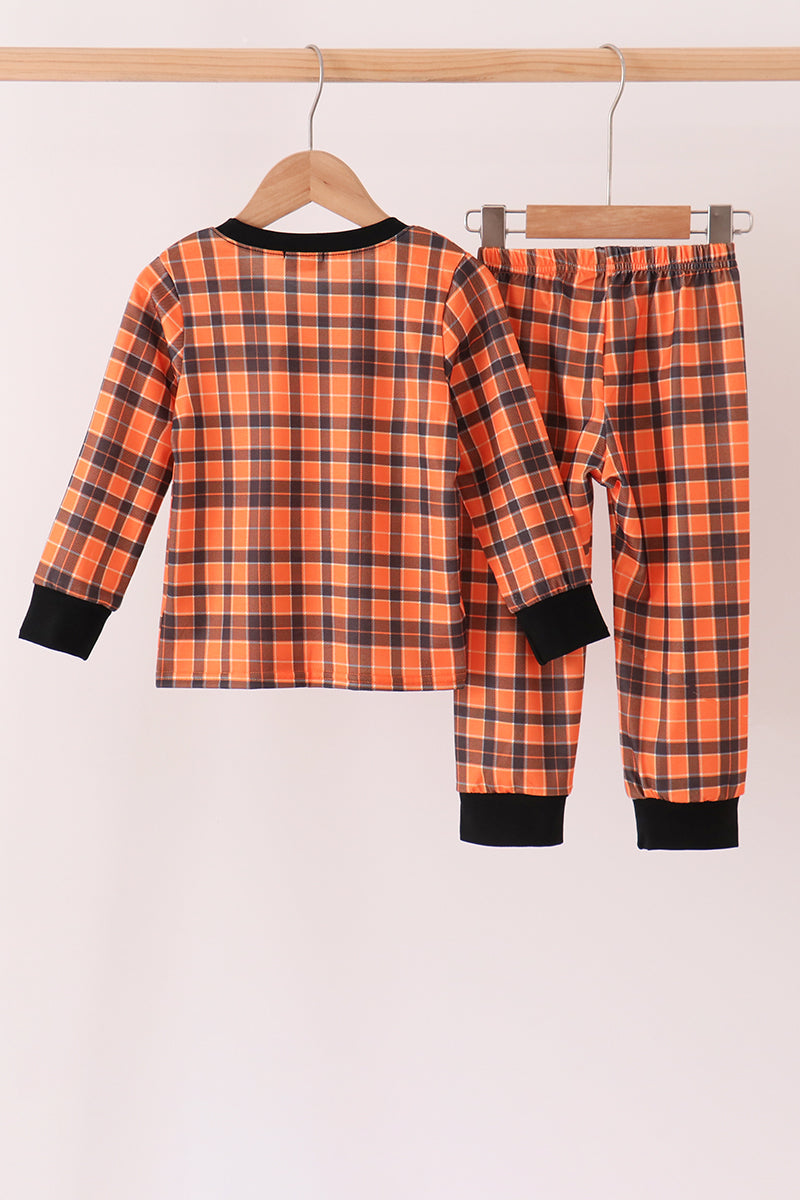 Skeleton plaid pants set