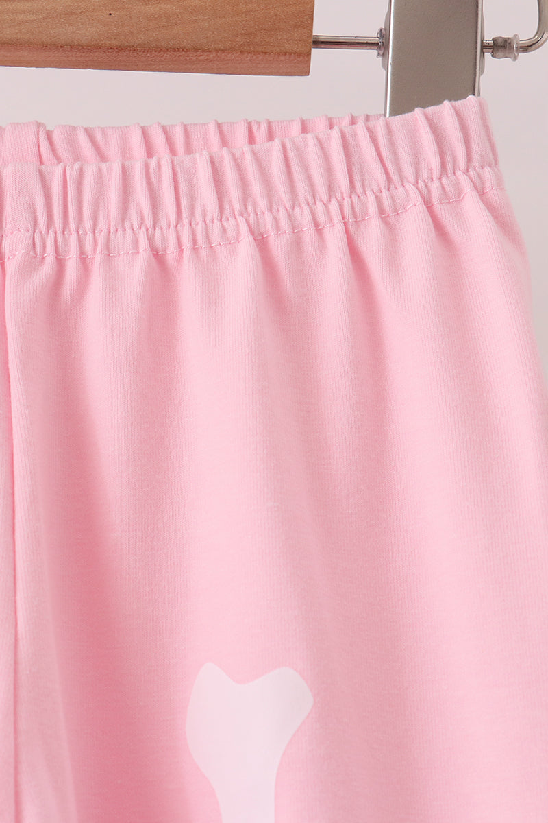 Skeleton print ruffle pants set