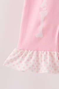 Skeleton print ruffle romper