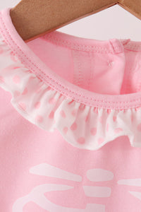 Skeleton print ruffle romper