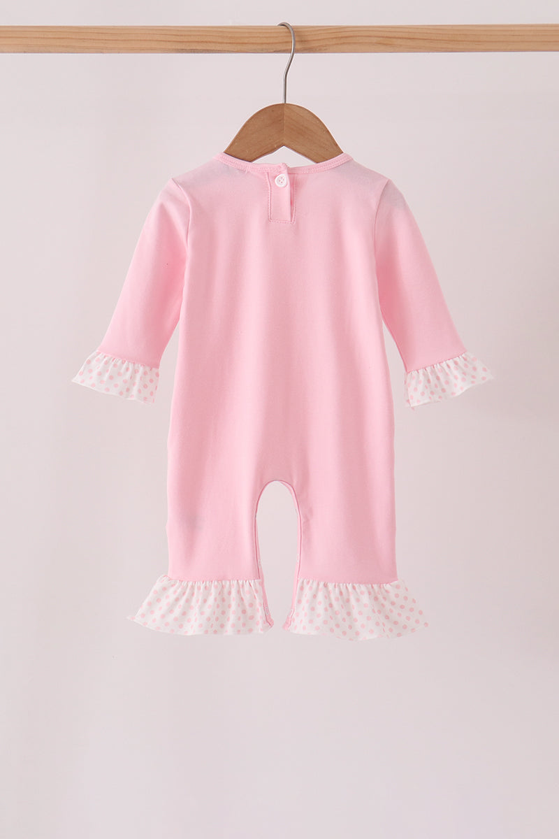 Skeleton print ruffle romper