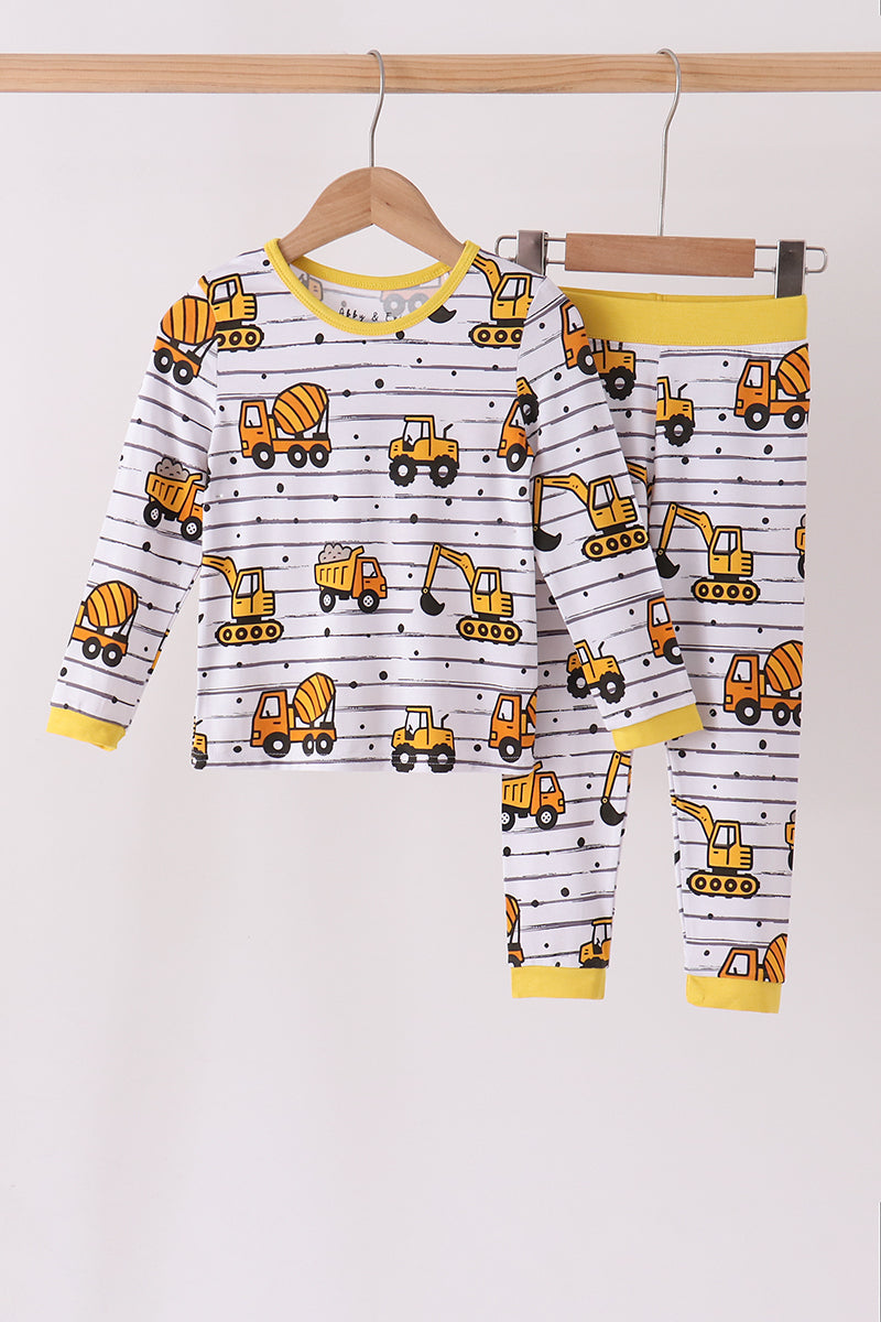 Construction Trucks Bamboo Pajama Set