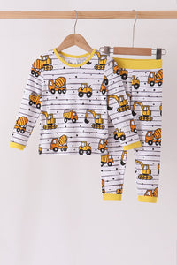 Construction Trucks Bamboo Pajama Set