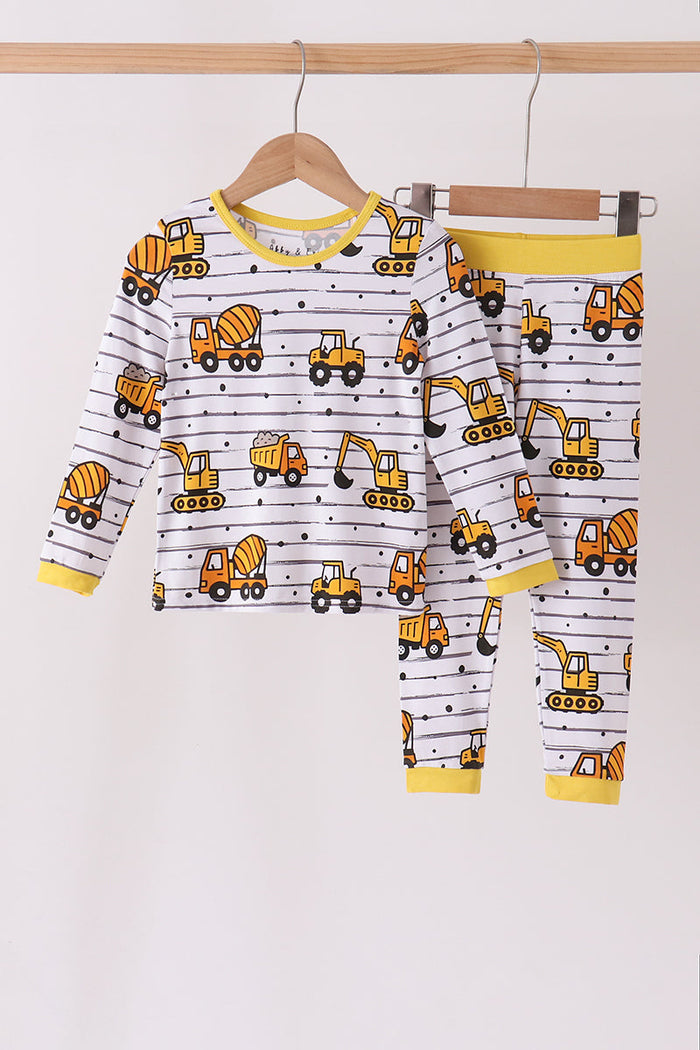 Construction Trucks Bamboo Pajama Set
