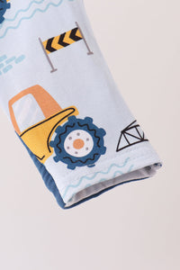 Construction Trucks Zip Bamboo Romper