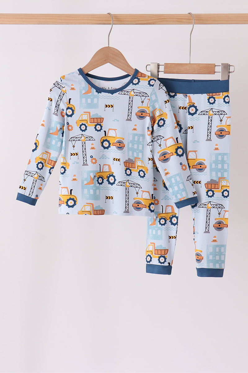Construction Trucks Bamboo Pajama Set