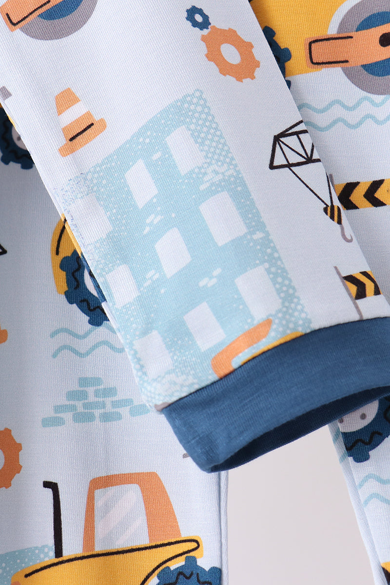 Construction Trucks Bamboo Pajama Set
