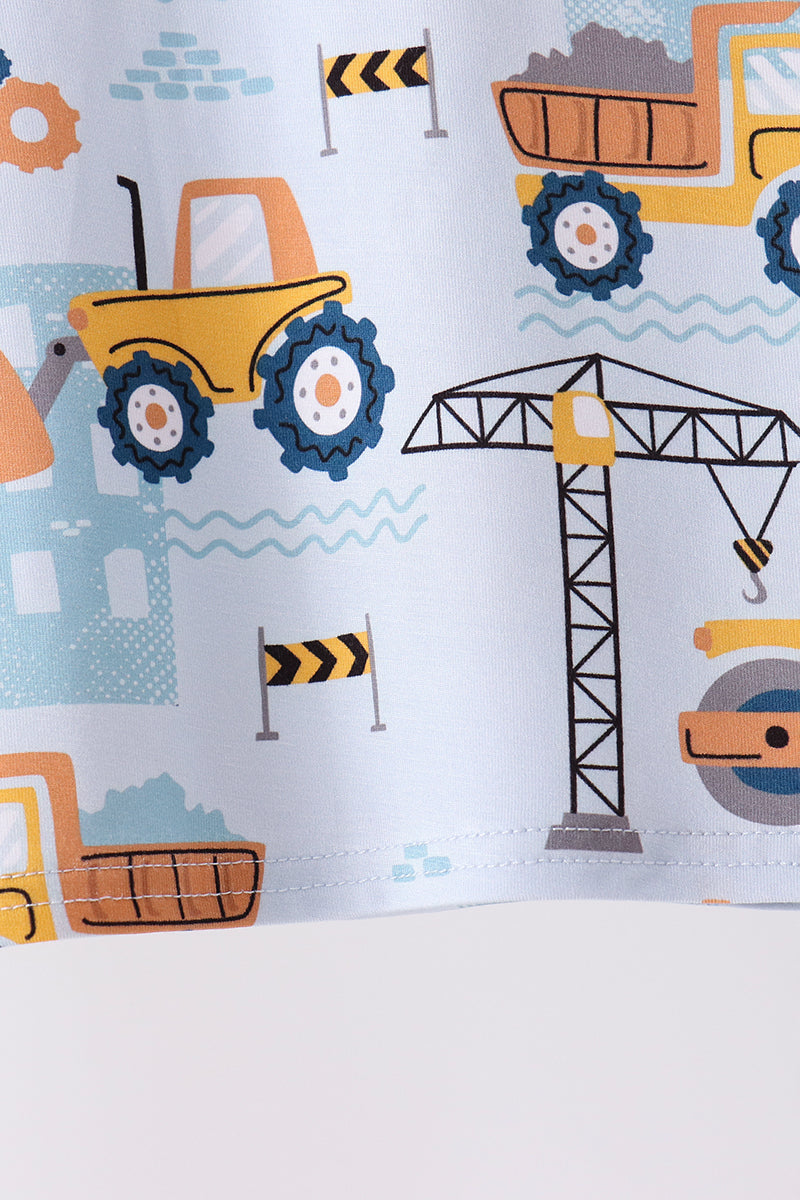 Construction Trucks Bamboo Pajama Set
