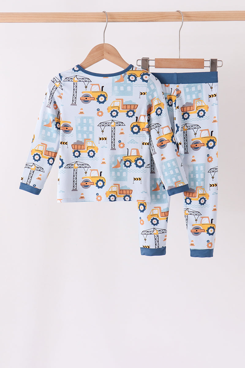 Construction Trucks Bamboo Pajama Set