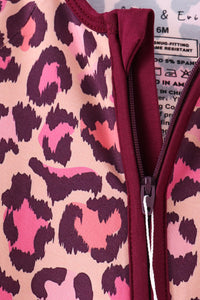 Leopard bamboo zipper romper
