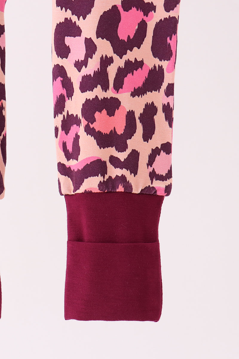 Leopard bamboo zipper romper