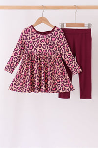 Leopard bamboo pants set