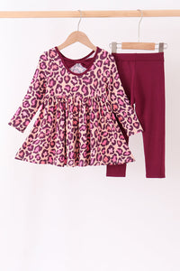 Leopard bamboo pants set