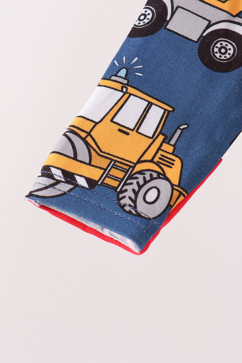 Tractor print bamboo romper
