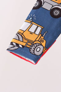 Tractor print bamboo romper