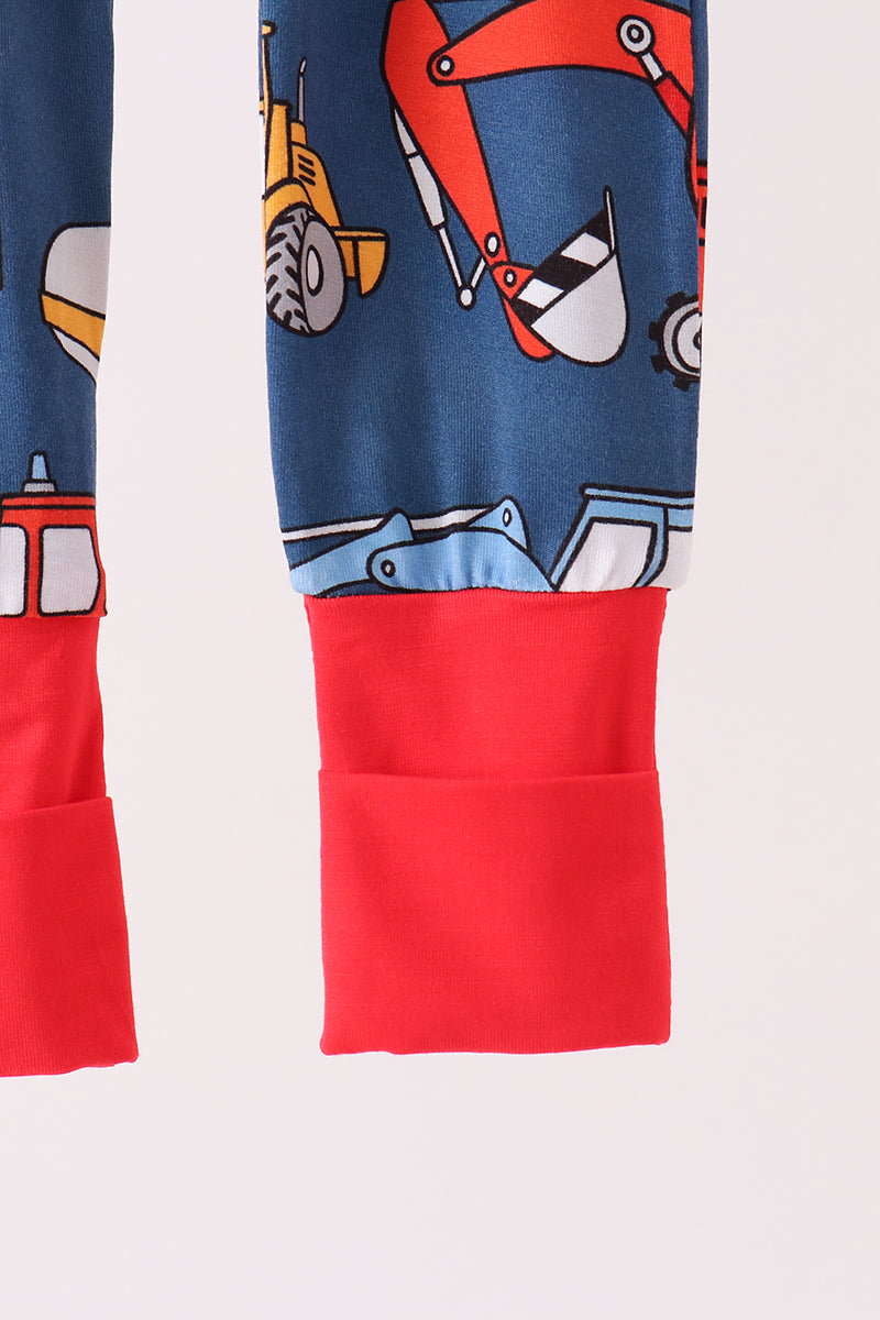 Tractor print bamboo romper