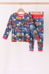 Tractor print bamboo pajama set