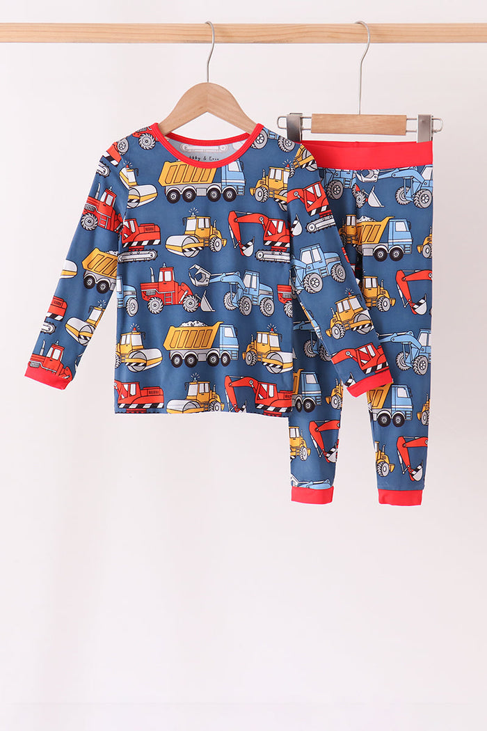 Tractor print bamboo pajama set