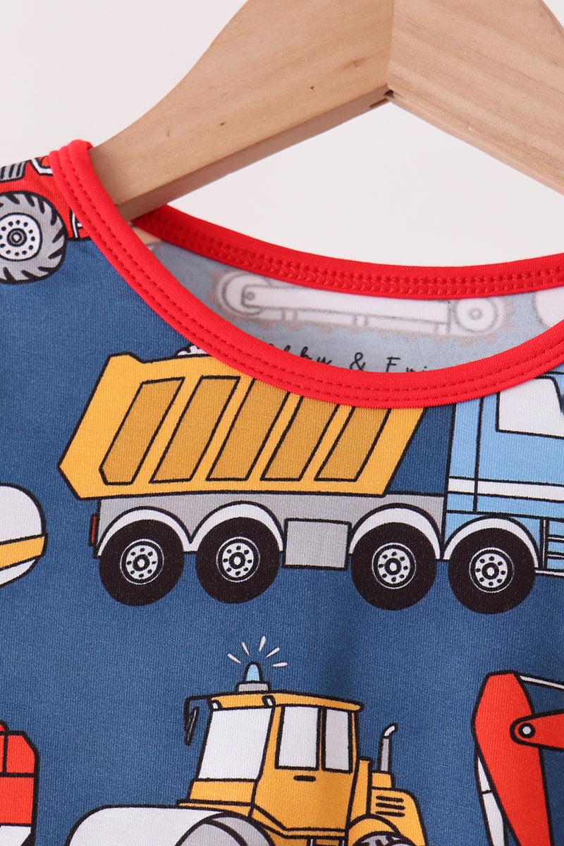 Tractor print bamboo pajama set