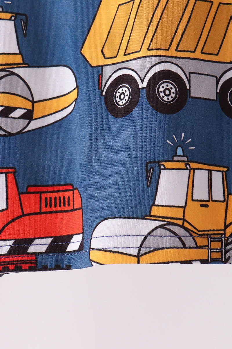 Tractor print bamboo pajama set