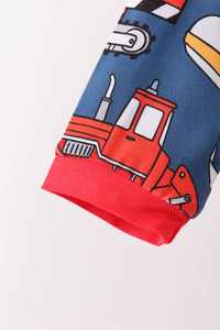 Tractor print bamboo pajama set