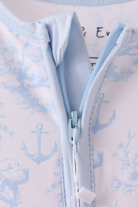 Dog bamboo zipper romper