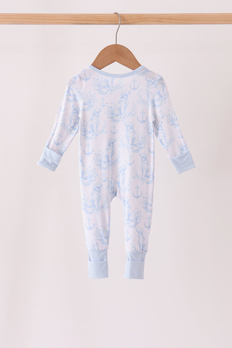 Dog bamboo zipper romper