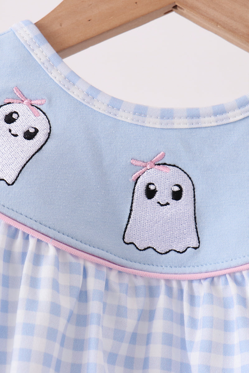 Ghost embroidery gingham bubble