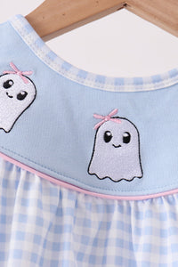 Ghost embroidery gingham bubble