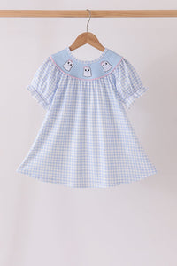 Ghost embroidery gingham dress