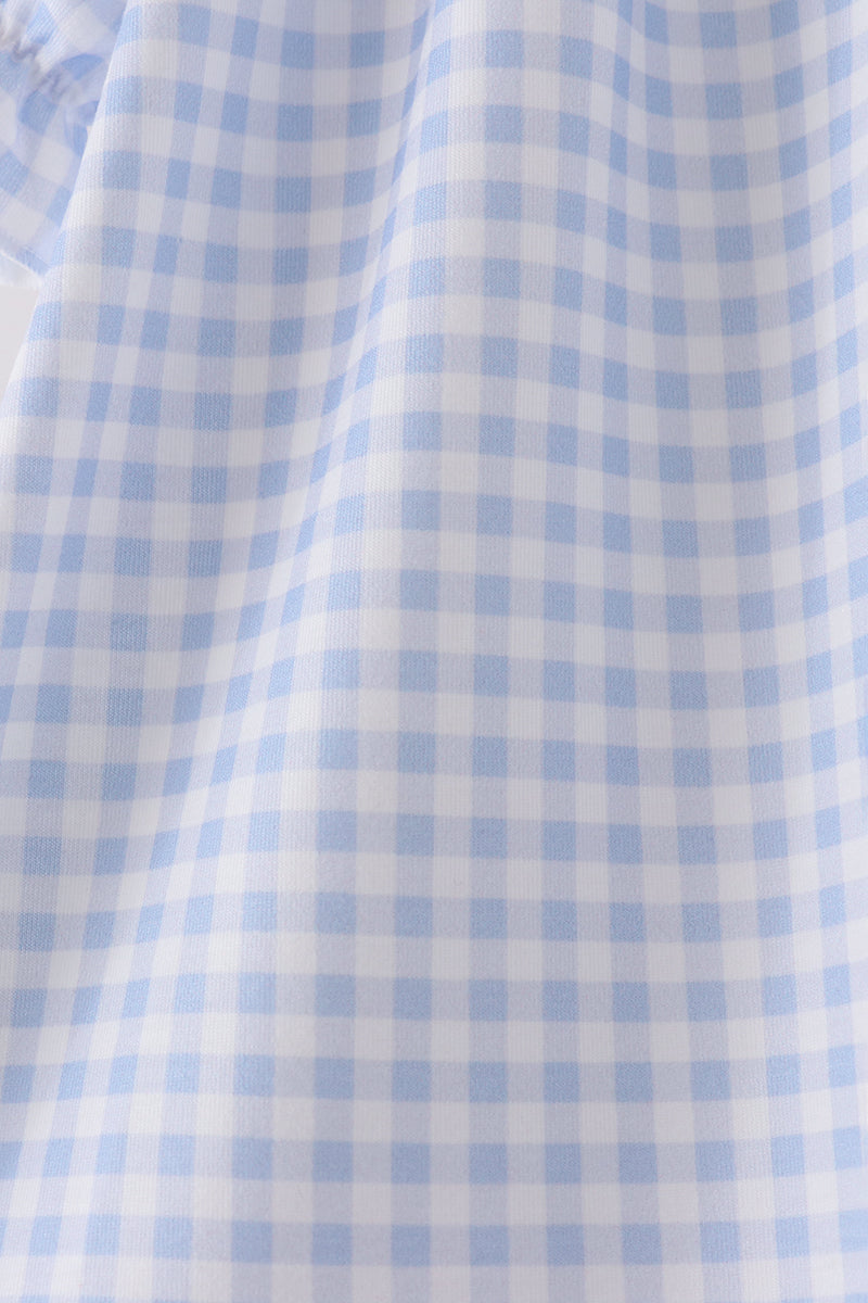 Ghost embroidery gingham dress