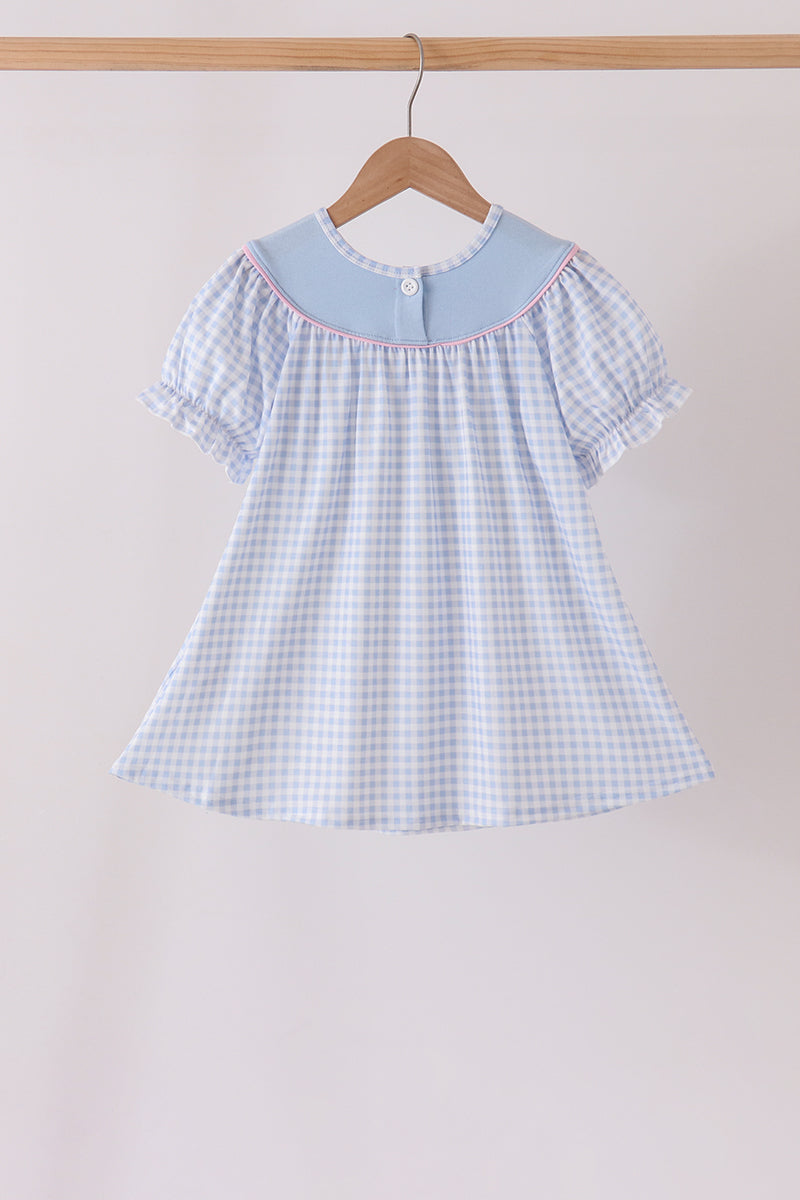 Ghost embroidery gingham dress