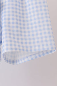 Ghost embroidery gingham shorts set