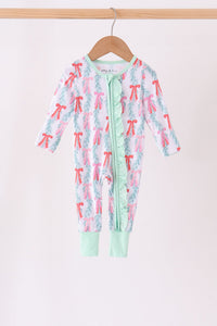 Christmas tree bamboo zipper romper