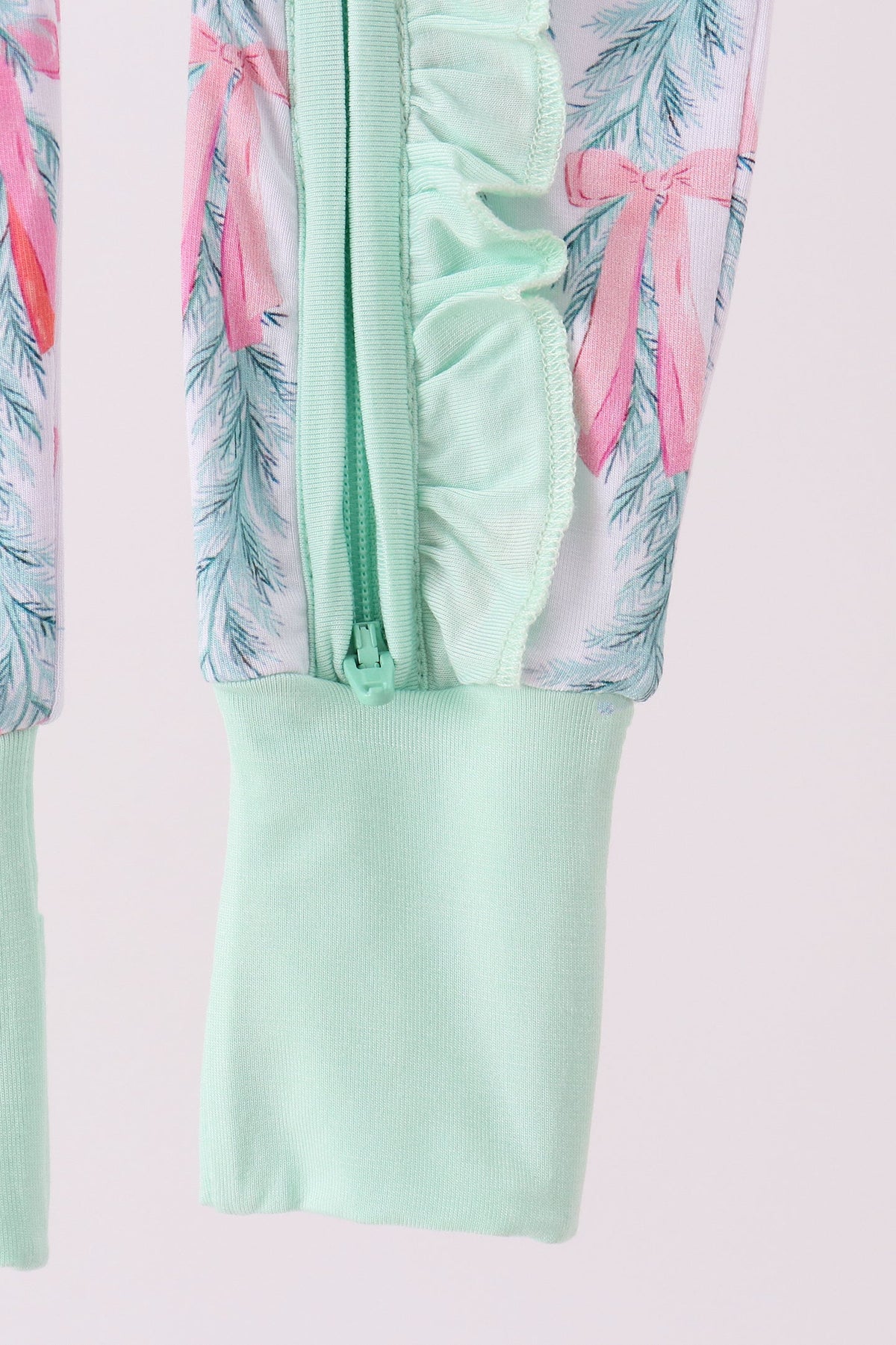 Christmas tree bamboo zipper romper