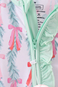 Christmas tree bamboo zipper romper