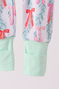 Christmas tree bamboo zipper romper