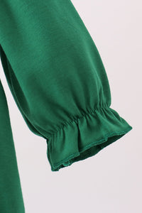 Forest bow smocked ruffle bubble