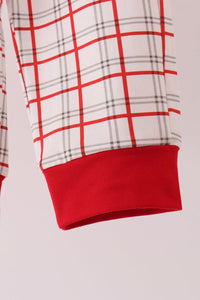 Santa Applique Plaid Pants Set