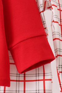 Santa Applique Plaid Pants Set