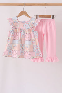 Pumpkin ruffle pants set