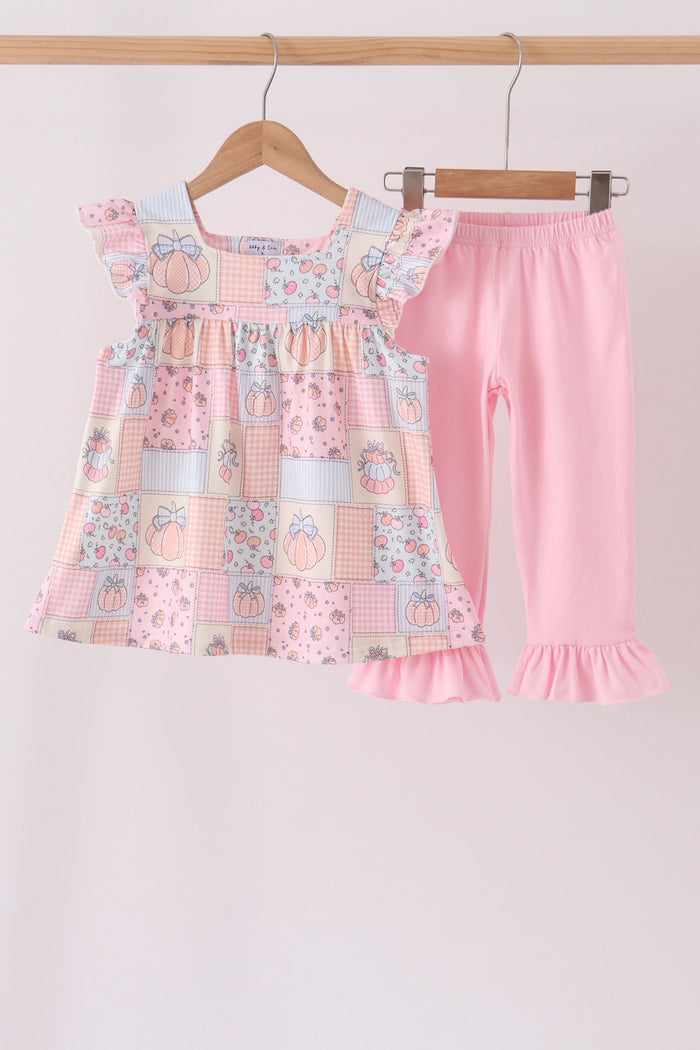 Pumpkin ruffle pants set