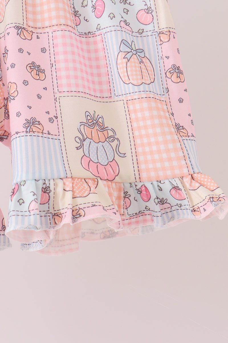 Pumpkin ruffle shorts set
