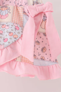 Pumpkin ruffle skorts set